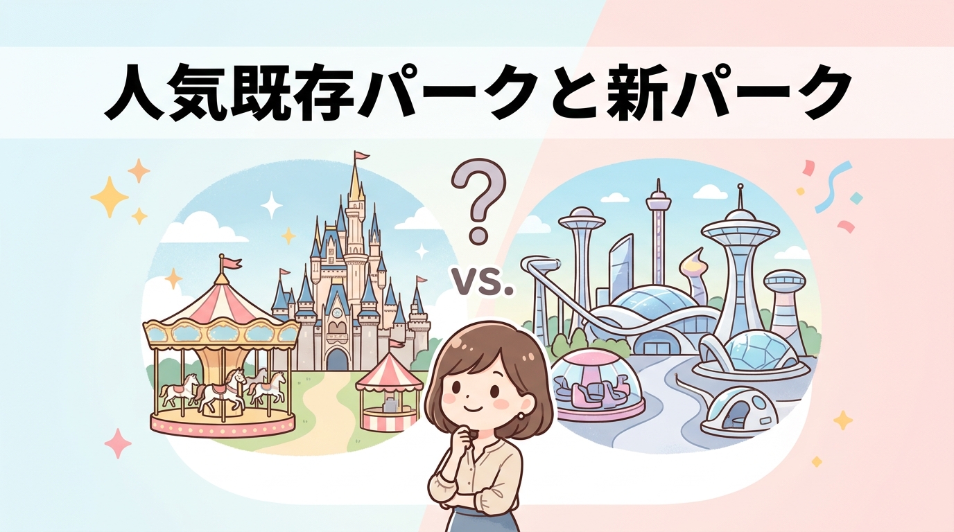人気既存パークと新パークのアトラクション比較