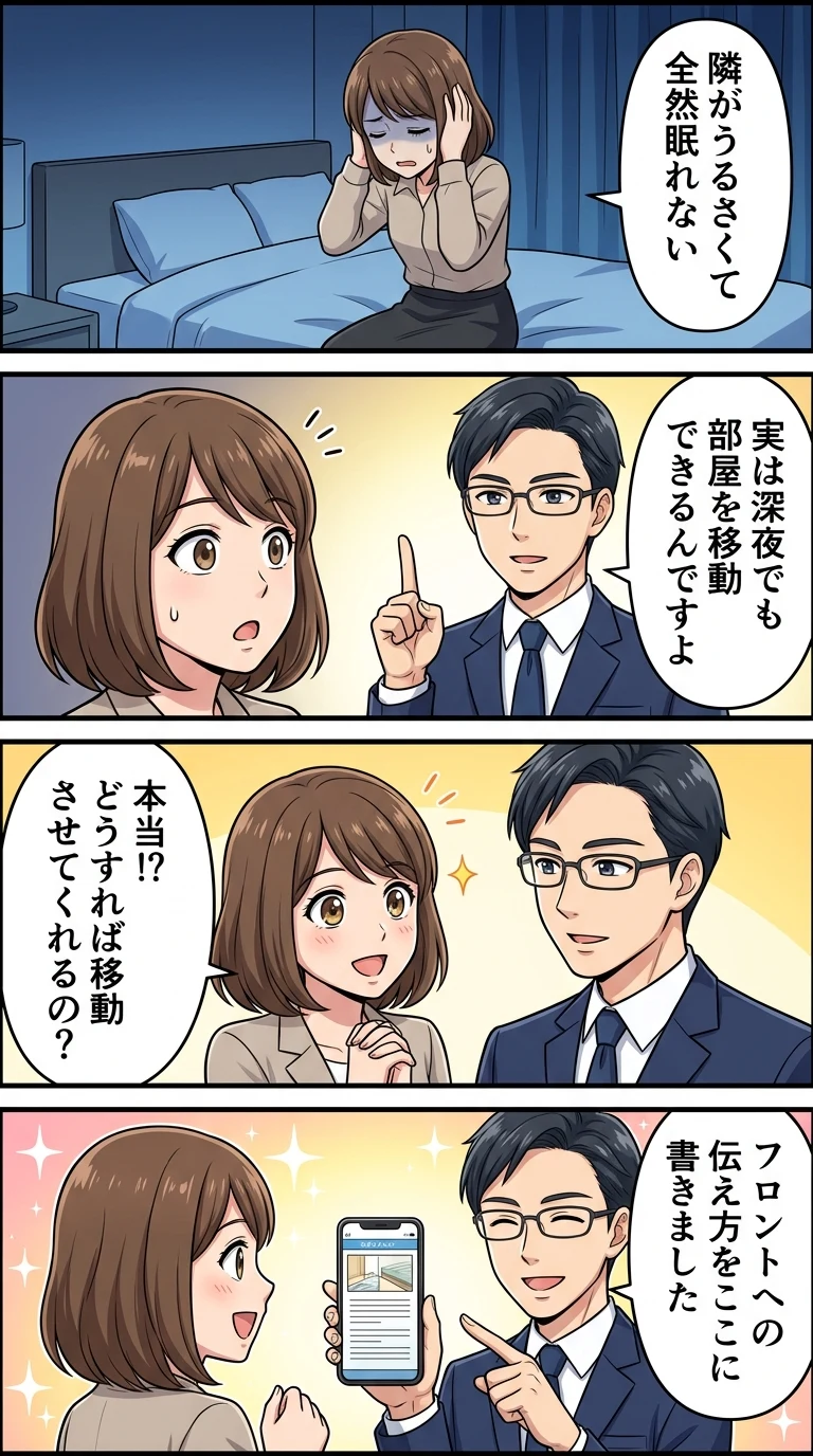 ホテル 近くの部屋 うるさい
