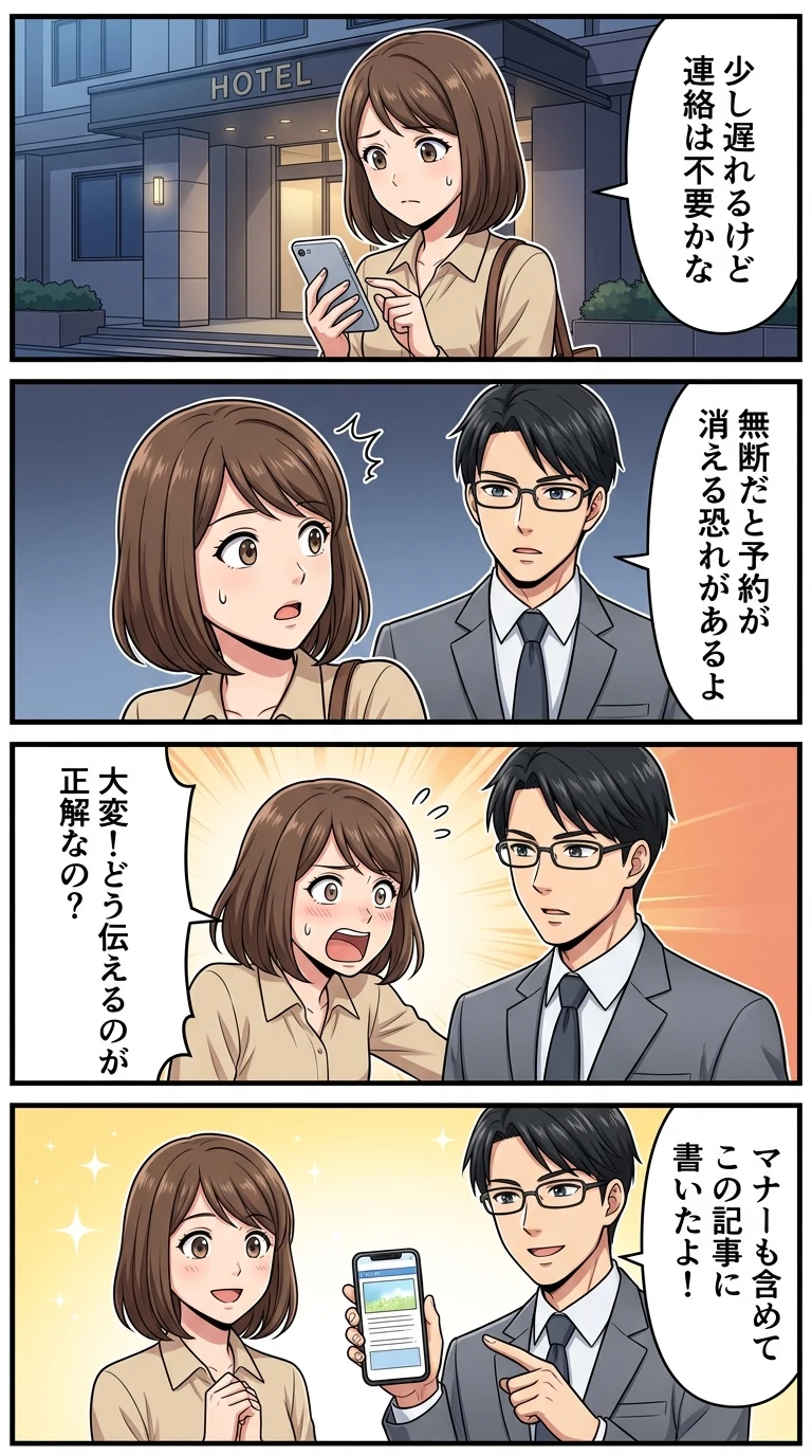 ホテル チェックイン 遅れる 1時間