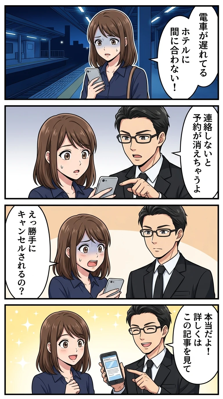 ホテル チェックイン 遅れるとき