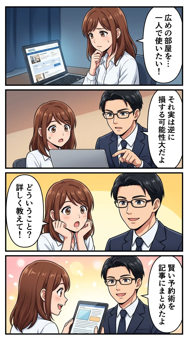 ホテル 2人で予約して1人で泊まる