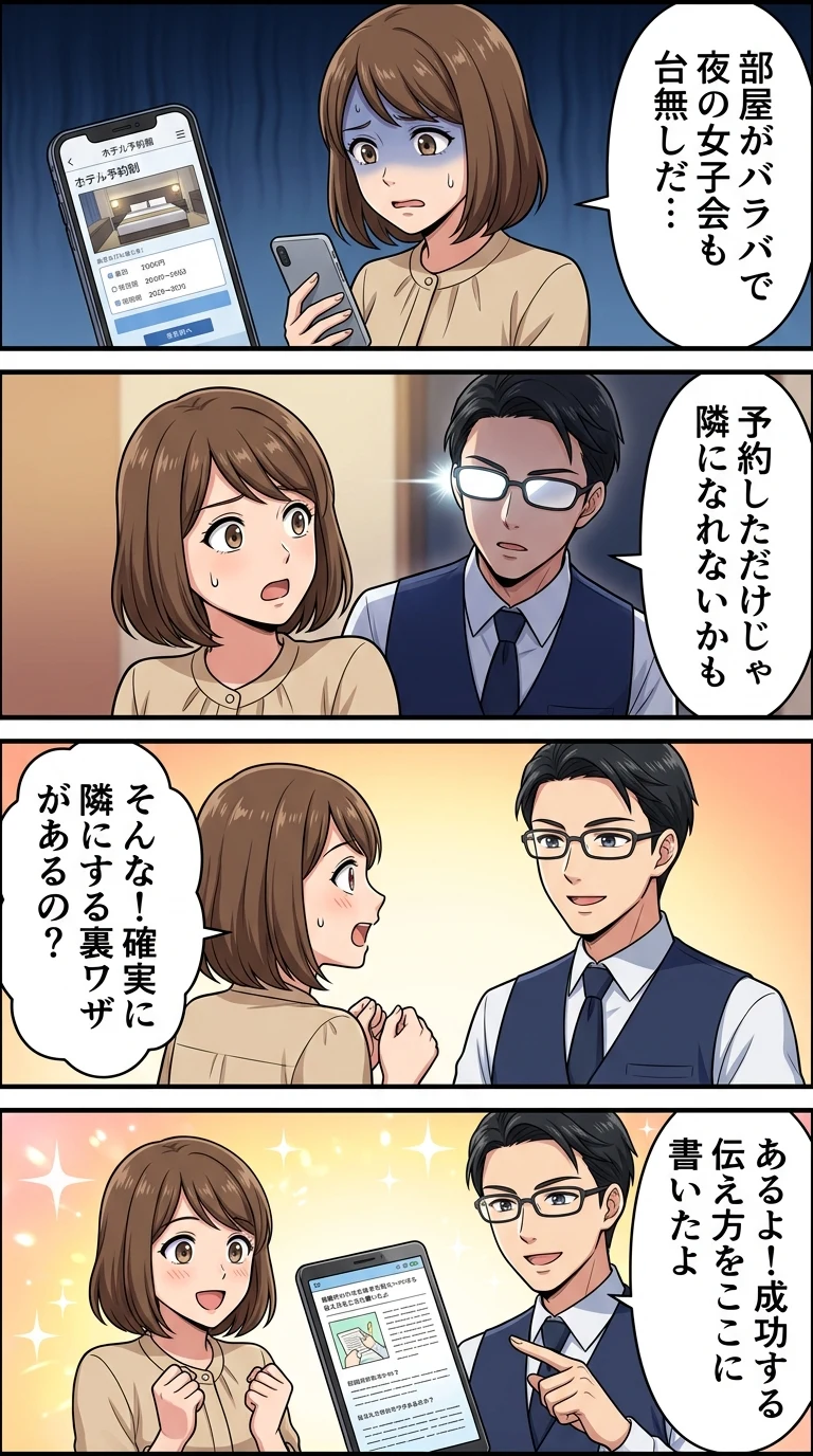 ホテル 2部屋予約 隣