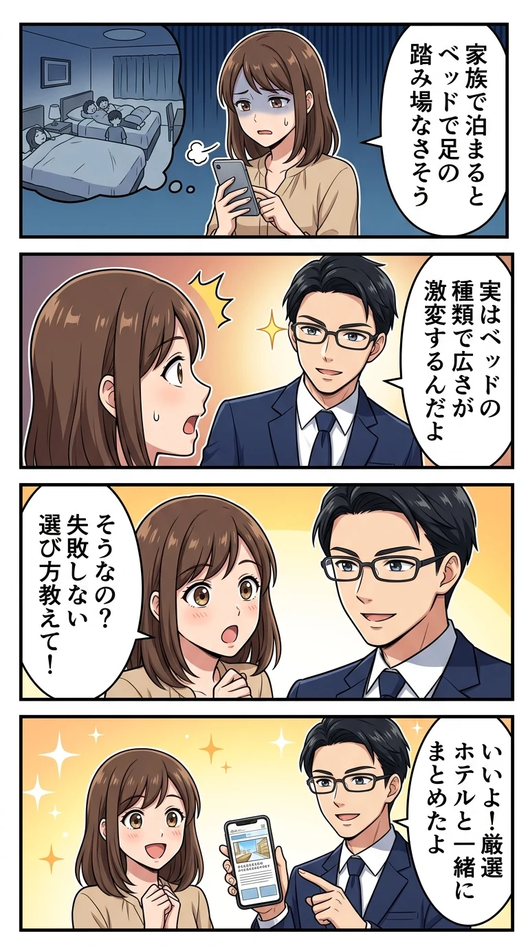 ホテル 4人部屋 ベッド