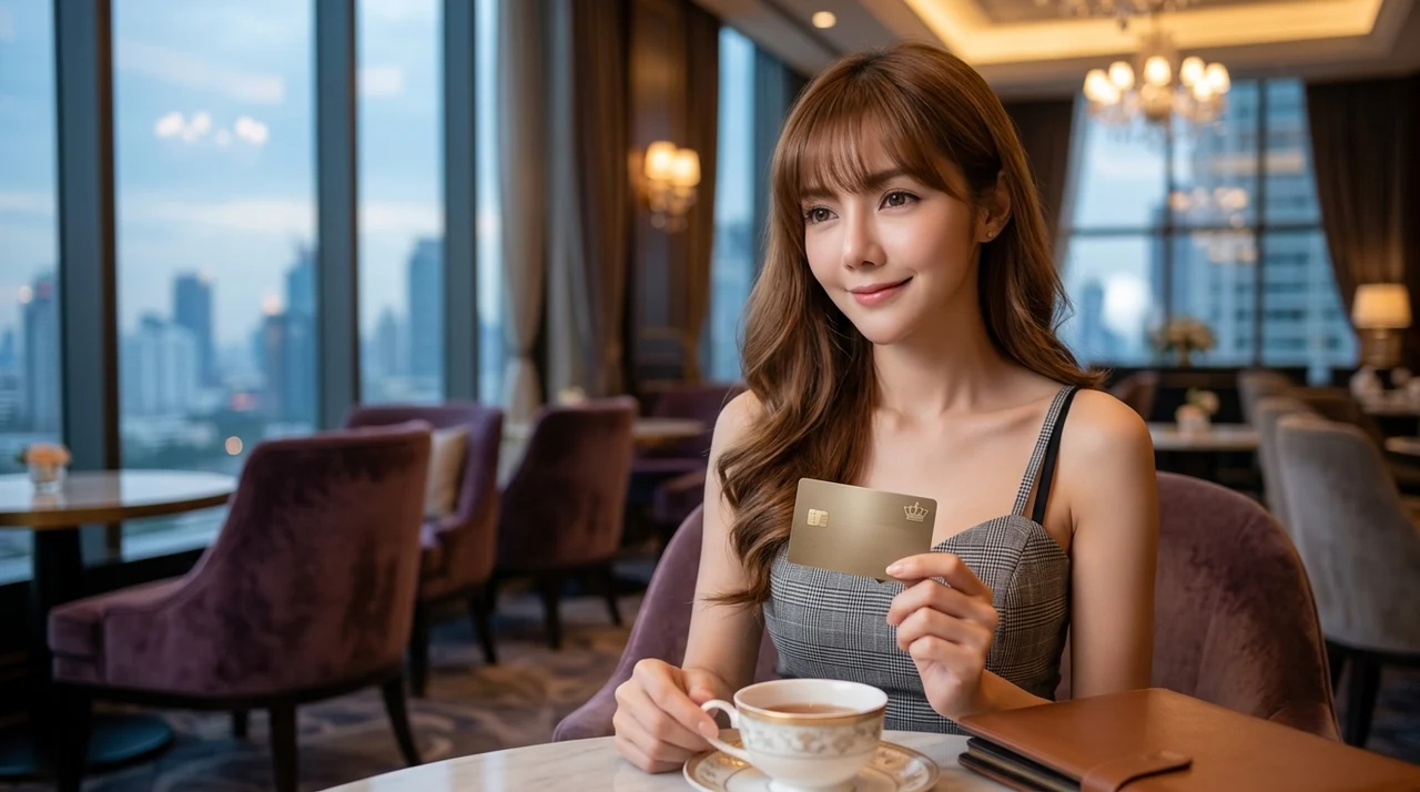ホテル系クレジットカードで得られる5つの豪華なメリットをイメージした写真風の画像