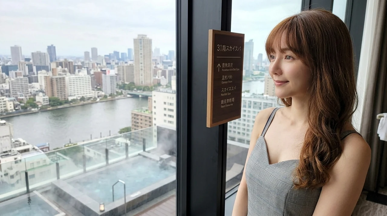 ホテル京阪の滞在を彩る31階スカイスパと館内施設をイメージした写真風の画像