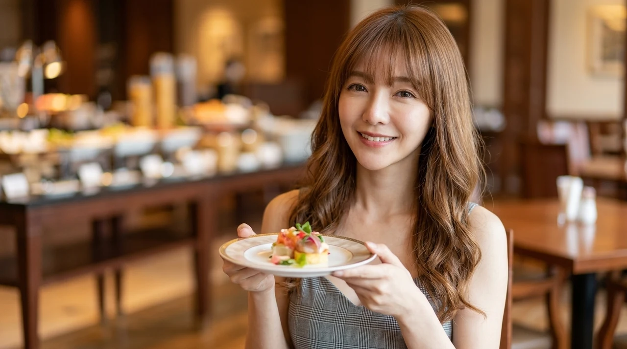 ホテル櫻井で堪能する豪華バイキングと会席料理のメニューをイメージした写真風の画像