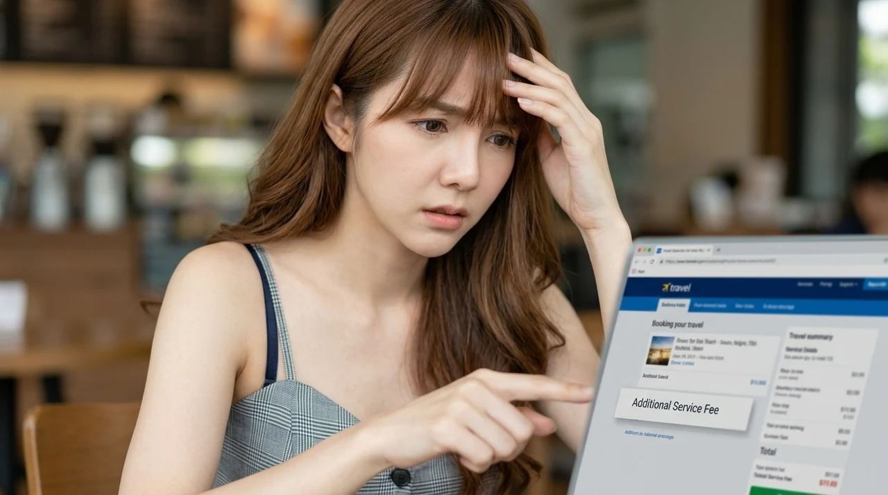 予約サイトで陥りやすいサービス料のデメリットと注意点2選をイメージした写真風の画像